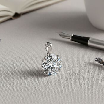 LUXURIANT VS-EF Labor Diamant Anh&auml;nger, 925 Silber rhodiniert - 10 ct.