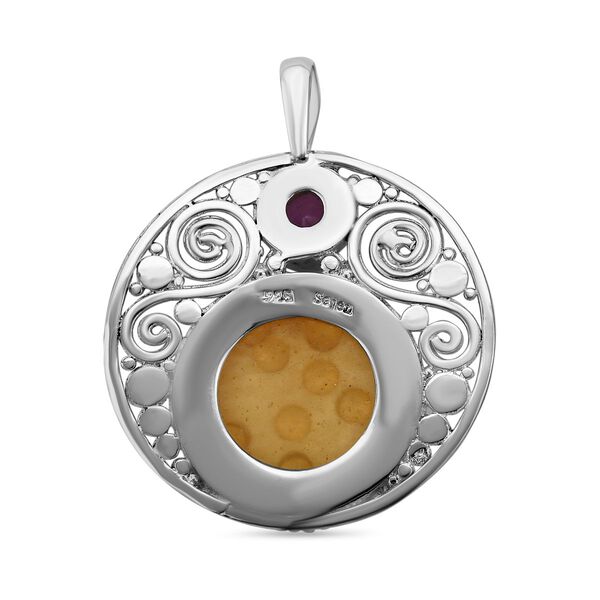 Sajen Silver- Perlmutt und Ilakaka rosa Saphir Anh&auml;nger - 12,97 ct. image number 5