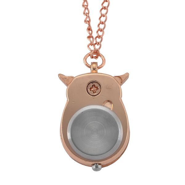 STRADA Eulen-Uhr, Aufklapp-Fl&uuml;gel-Design PC21S Japanisches Uhrwerk, Edelstahlboden, wasserresistenter Konstruktion, Rosafarben image number 4