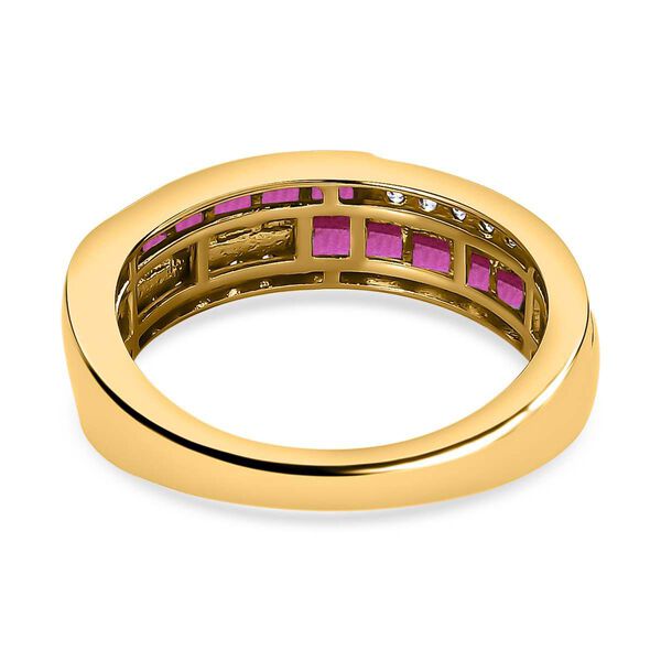 Geometric Meander Rubin und Zirkon Ring- 1,11ct. image number 6