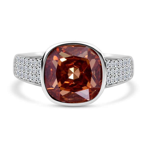LUSTRO STELLA Champagner und wei&szlig;er Zirkonia-Ring- 9,03 Ct.