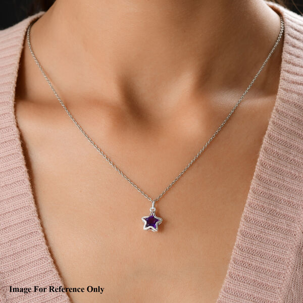 Afrikanischer Amethyst Stern-Anh&auml;nger, 925 Silber ca. 1,16 ct image number 2
