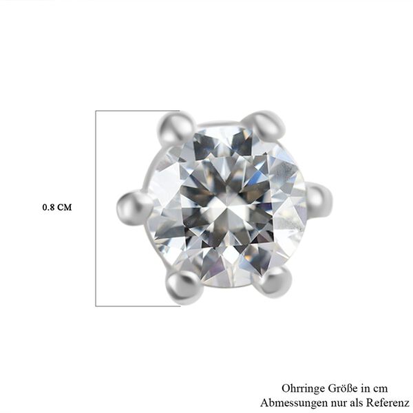 Moissanit Ohrringe 925 Silber rhodiniert ca. 0.43 ct image number 6