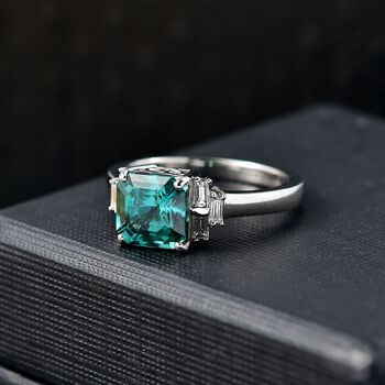 RHAPSODY AAAA Pirineu Lagunen Turmalin und VS Diamant Ring in 950 Platin - 2,72 ct.