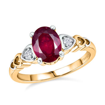 D'Joy afrikanischer Rubin und Zirkon zweifarbiger Ring - 1,99 ct.