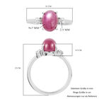 Stern Rubin und Zirkon Ring 925 Silber Platin-Überzug image number 5