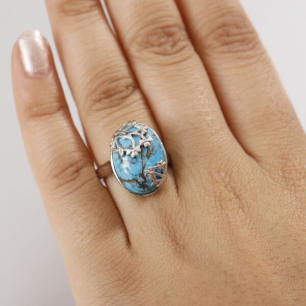 Kastanie Sole Türkis Ring Messing (Größe 17.00) ca. 11,35 ct image number 2