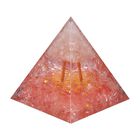 Edelstein Pyramide mit Rosenquarz und Quarz Lebensbaum, 6x6x6cm, koralle image number 2