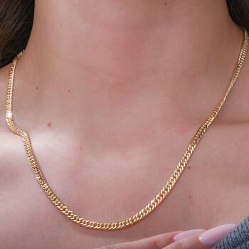 Doppelt geflochtene Gliederkette 50 cm in vergoldetem 925 Silber