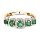AAA Smaragd und Moissanit Ring in 375 Gold - 1,12 ct. image number 0