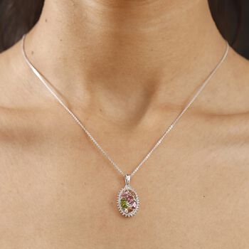 D'Joy AAA Multi-Calabar-Turmalin und Zirkon Ring und Anh&auml;nger mit 50 Kette