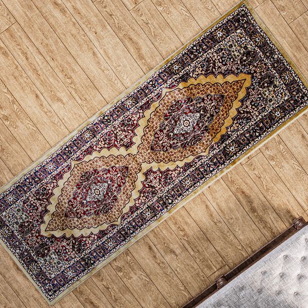 Moderner grauer & mehrfarbiger Läufer - 950 GSM, Größe: 66x180cm, weiß image number 4