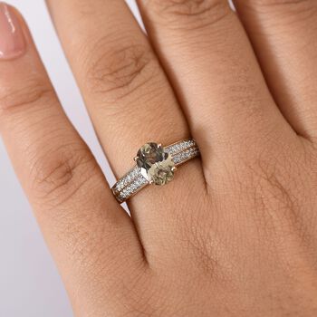 AAA Turkizit, Wei&szlig;er Diamant Ring 585 Gold (Gr&ouml;&szlig;e 17.00) ca. 2,30 ct