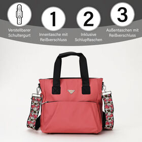 Praktischer Shopper mit verstellbarem Riemen, Korallfarben