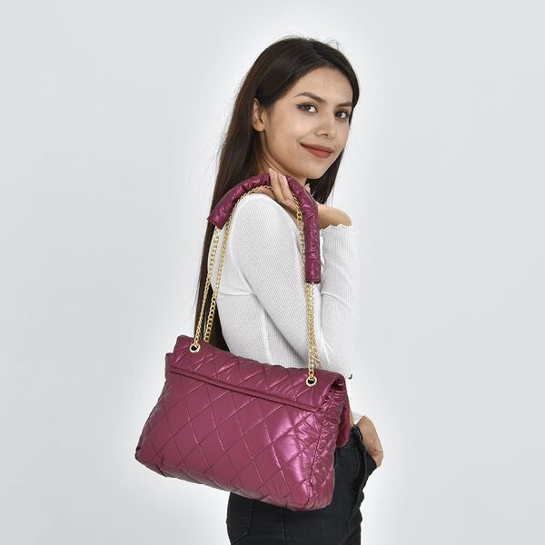 Stilvolle gesteppte Crossbody-Tasche mit RFID Schutz, 32x23x10cm, rot image number 2