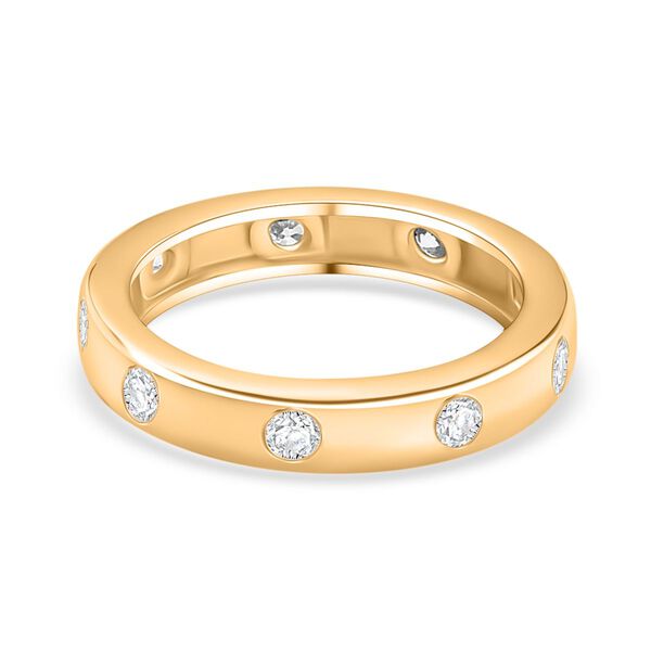 J Francis gefertigt mit SWAROVSKI- Swarovski Zirkonia Bandring, 925 Silber 750 Gelbgold Vermeil image number 6