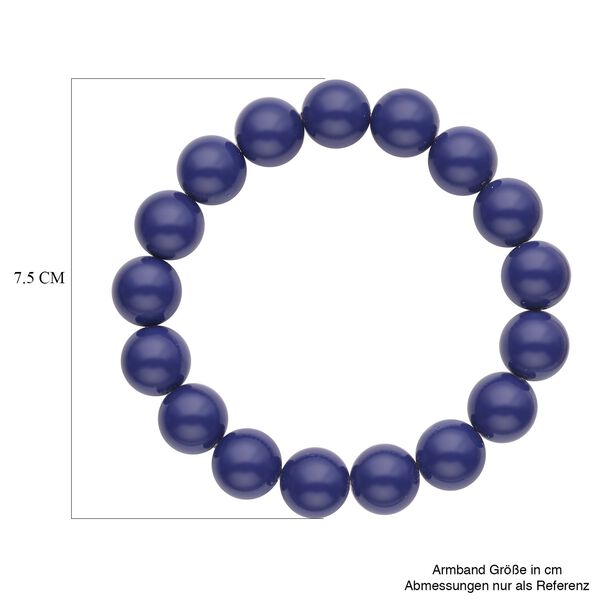 2er-Set, Tansanitfarbenes Muschelkernperlen-Armband und Ohrringe - 380 ct. image number 5