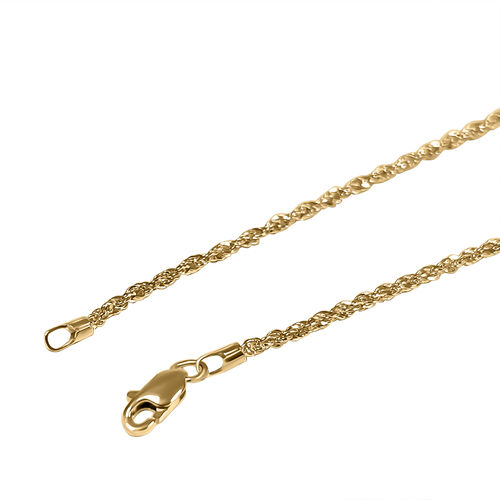 Hohle Kordelkette in 585 Gelbgold, 50 cm image number 0