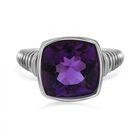 Afrikanischer Amethyst Ring, 925 Silber rhodiniert (Größe 18.00) ca. 4.30 ct