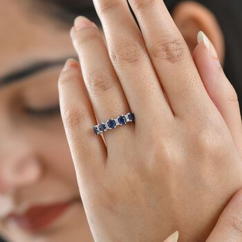 D'Joy Masoala Saphir (Fissure gef&uuml;llt), Wei&szlig;er Zirkon Ring 925 Silber rhodiniert (Gr&ouml;&szlig;e 21.00) ca. 1,58 ct