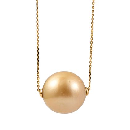 AAA Goldene S&uuml;dsee Perle (16-17 mm) Halskette ca. 50 cm 750 Gelb Gold