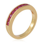 Burmesischer Rubin Half Eternity Band Ring 925 Silber Vergoldet image number 2