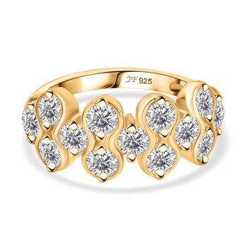 J Francis gefertigt mit SWAROVSKI Zirkonia Ring 925 Silber 750 Gelbgold Vermeil (Gr&ouml;&szlig;e 17.00)