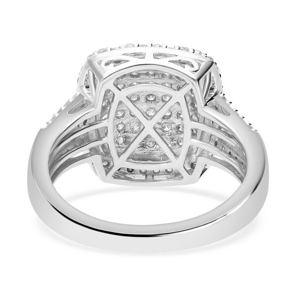 Wei&szlig;er Diamant Ring 925 Silber platiniert (Gr&ouml;&szlig;e 18.00) ca. 1.02 ct image number 4