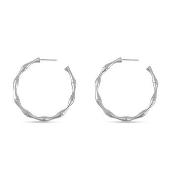 Bambus Design Ohrh&auml;nger, ca. 10,00g, silberfarben