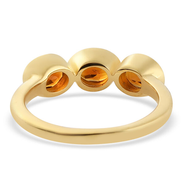 Madeira Citrin 3 Stein Ring 925 Silber vergoldet  ca. 0,98 ct image number 6