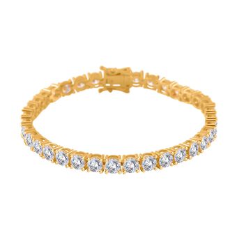 Moissanit Armband ca. 19 cm 925 Silber Gelbgold Vermeil ca. 15.75 ct