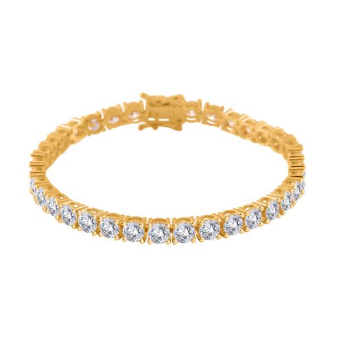 Moissanit Armband, 925 Silber Gelbgold Vermeil image number 0