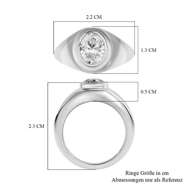 Moissanit Solitär Ring - 1,42 ct. image number 5