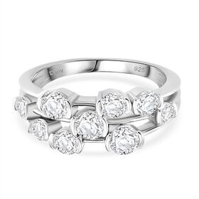 RADIANTA GRA zertifiziert Moissanit (D-VVS) Ring 925 Silber rhodiniert (Größe 16.00) ca. 1.46 ct