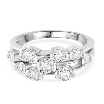 RADIANTA GRA zertifiziert Moissanit (D-VVS) Ring 925 Silber rhodiniert (Gr&ouml;&szlig;e 16.00) ca. 1.46 ct