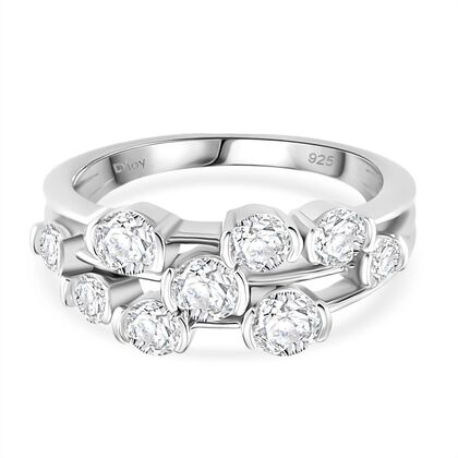 RADIANTA GRA zertifiziert Moissanit (D-VVS) Ring 925 Silber rhodiniert (Gr&ouml;&szlig;e 16.00) ca. 1.46 ct