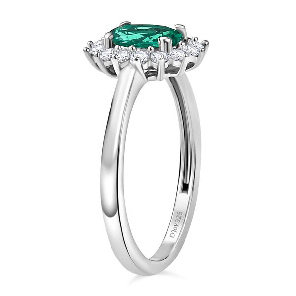 LUXURIANT AAA Labor kolumbianischer Smaragd und Moissanit Ring und Ohrringe image number 10