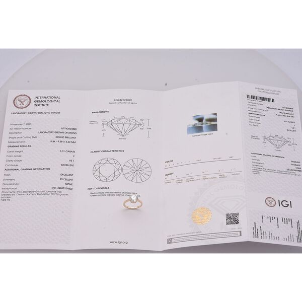 LUXURIANT IGI zertifizierter VS-EF Labor Diamant Ring in 585 Gold - 3 ct. image number 7