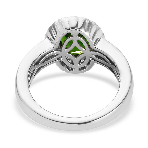 Nat&uuml;rlicher Chromdiopsid und Zirkon Ring 925 Silber platiniert  ca. 2,25 ct image number 6