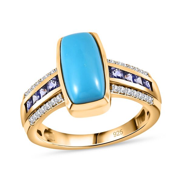 AA Sleeping Beauty Türkis, Zirkon und Tansanit Ring - 3,06 ct. image number 4