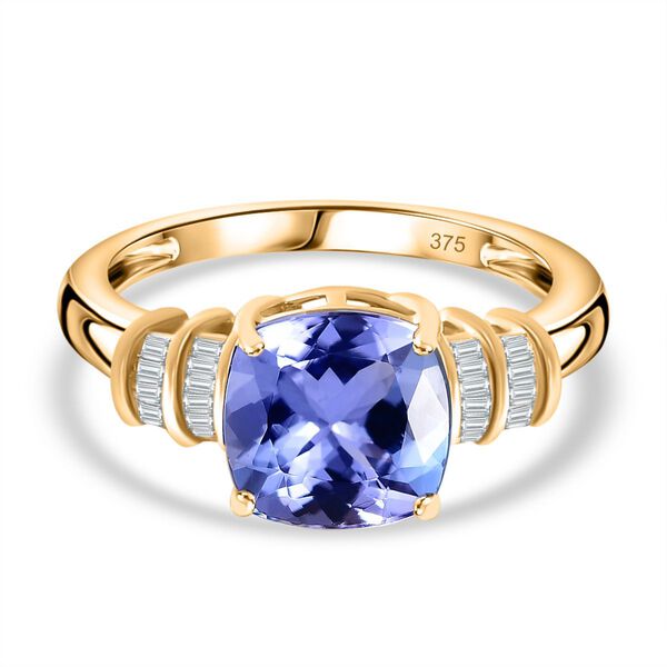 AA Tansanit und Diamant Ring in 375 Gold - 2,31 ct. image number 8