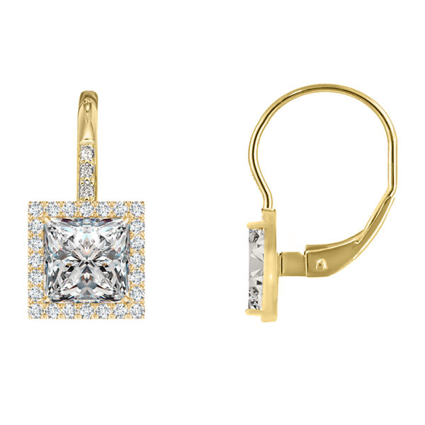 AAA Zirkonia Ohrringe Nickelfreies Messing vergoldet 3.76 ct image number 0