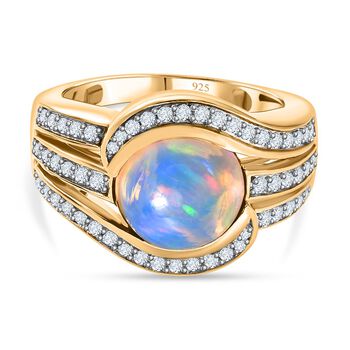 Nat&uuml;rlicher, &auml;thiopischer Welo Opal und Zirkon Ring - 3,15 ct.