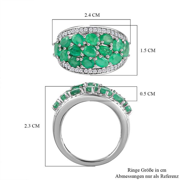 Kagem sambischer Smaragd und Zirkon-Cluster-Ring - 4,10 ct. image number 7