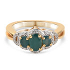 Grandidierit und Zirkon-Ring, 925 Silber vergoldet (Größe 16.00) ca. 1,09 ct