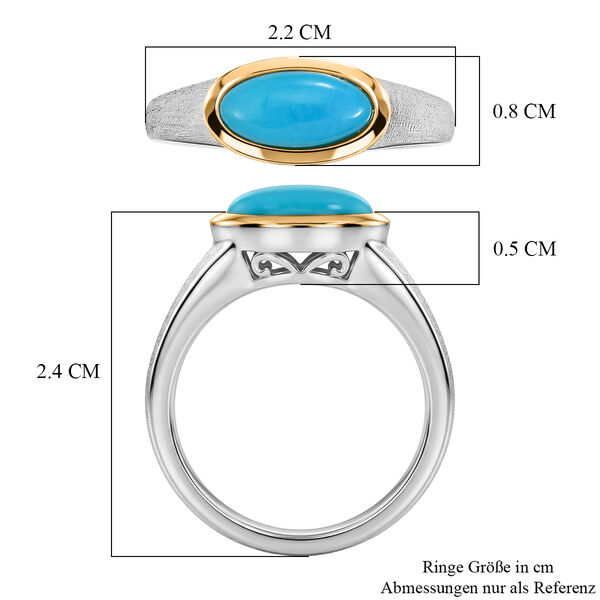 D'Joy AA Sleeping Beauty T&uuml;rkis Ring 925 Silber Rhodiniert (Gr&ouml;&szlig;e 17.00) ca. 1,11 ct image number 6