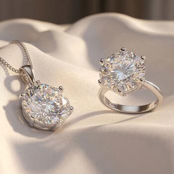D'Joy Moissanit Ring und Anh&auml;nger mit 45cm Kette