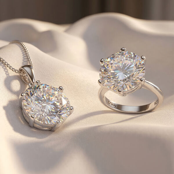 D'Joy Moissanit Ring und Anh&auml;nger mit 45cm Kette image number 1