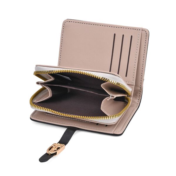 2-teiliges Geldb&ouml;rsen-Set im Krokopr&auml;gungs-Design, Lange Geldb&ouml;rse 20x10x3 cm und Bifold-Geldb&ouml;rse 12x9x3,5 cm, Schwarz image number 8