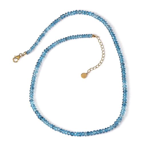 LUXORO zertifiziert und geprüft AAAA London Blau Topas 45cm Halskette in 585 Gold - 89,91 ct. image number 0